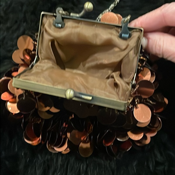 Small bronze large sequin bag - Picture 4 of 5